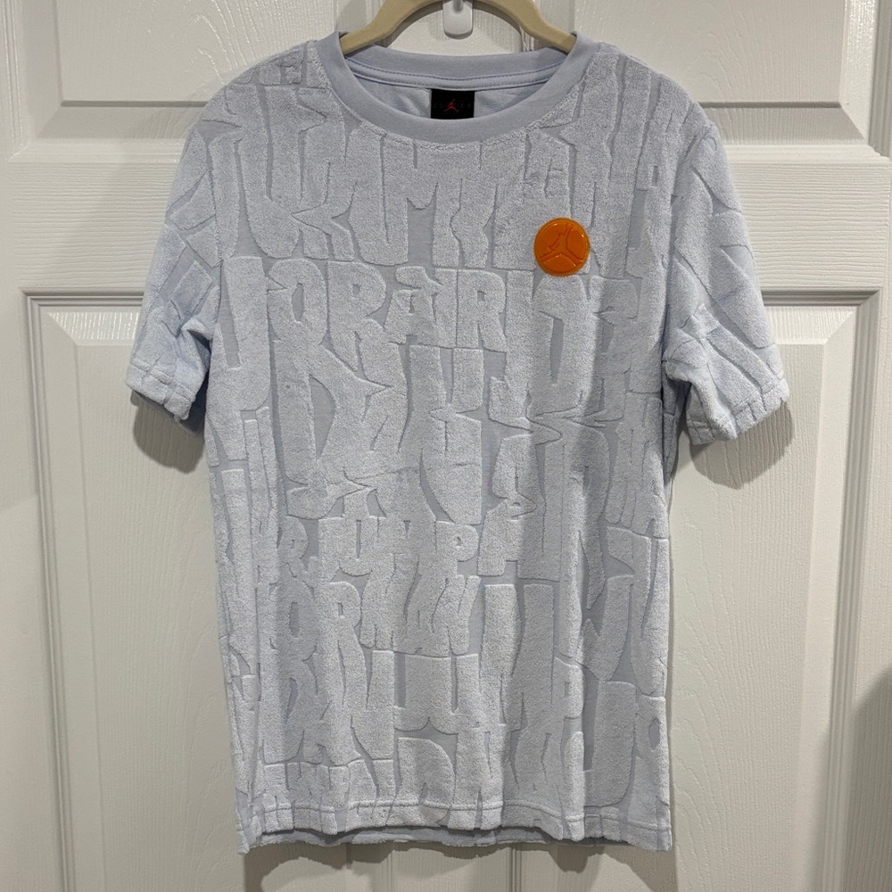 Jordan Kids Short Sleeve Tee - Light Gray with Orange Logo
